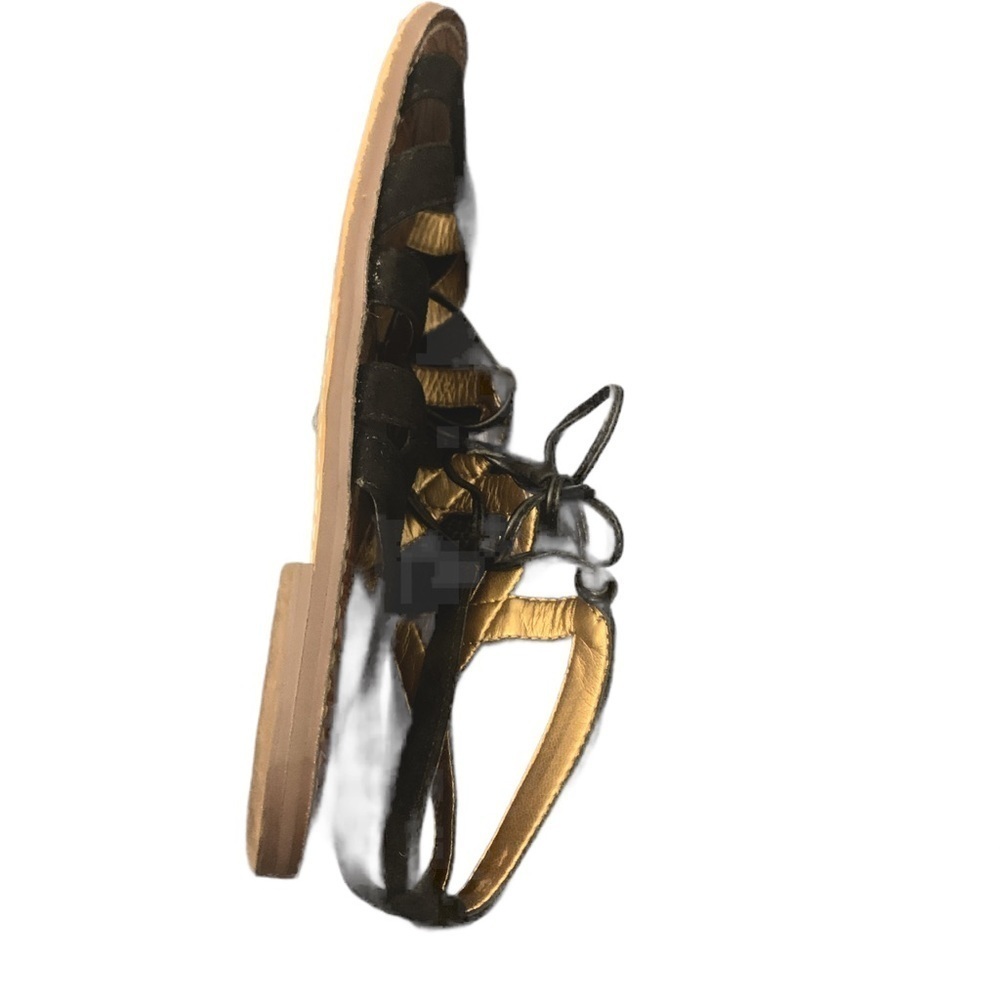 Sam Edelman Black Suede Lace-Up Gladiator Flat Sandal Size 6 - Picture 4 of 5